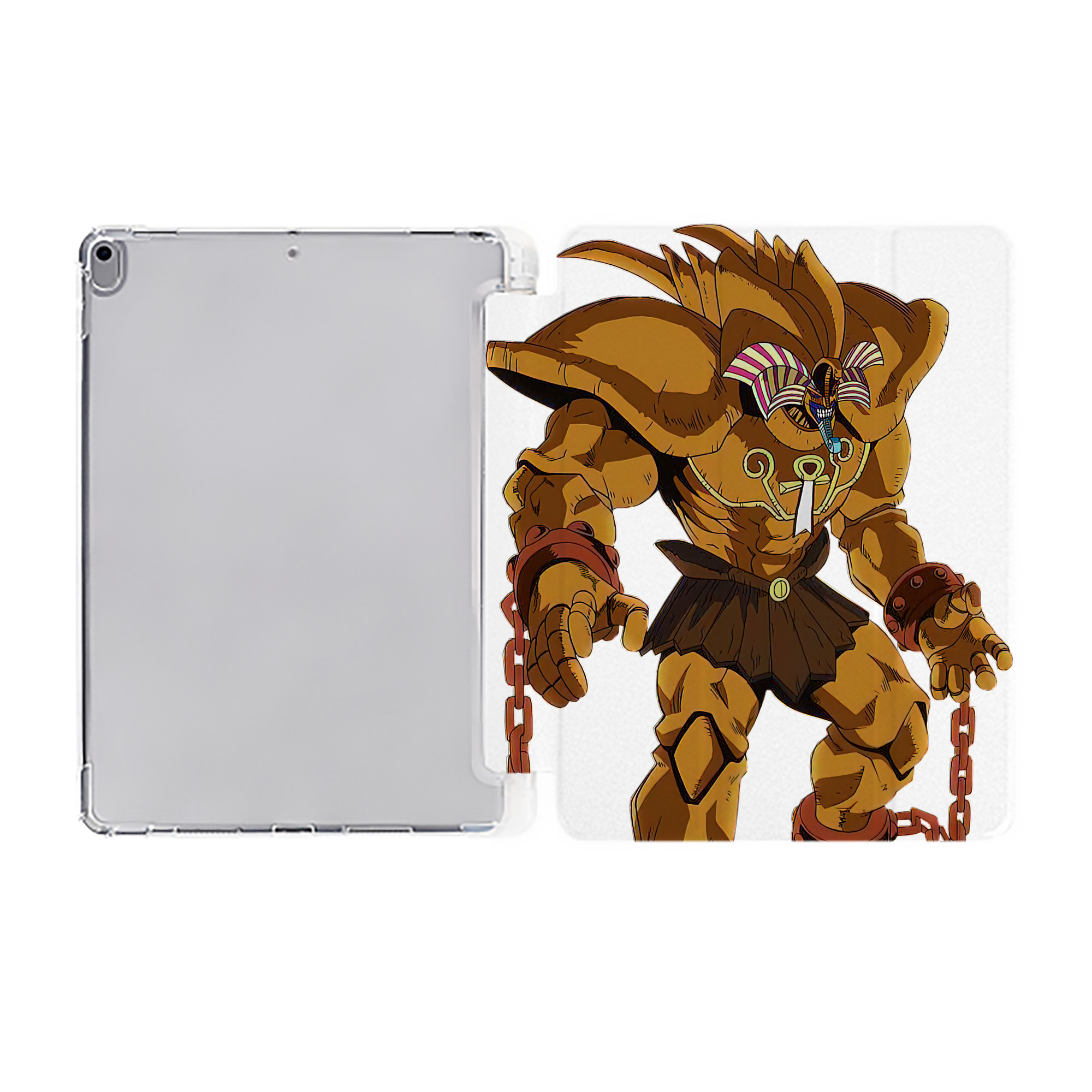 （画像用） 遊☆戯☆王 Yu-Gi-Oh! IPad ケース ペン収納付き 三つ折りスタンド PUレザー×シリコン 対応機種9.5/10.5/10.9インチ